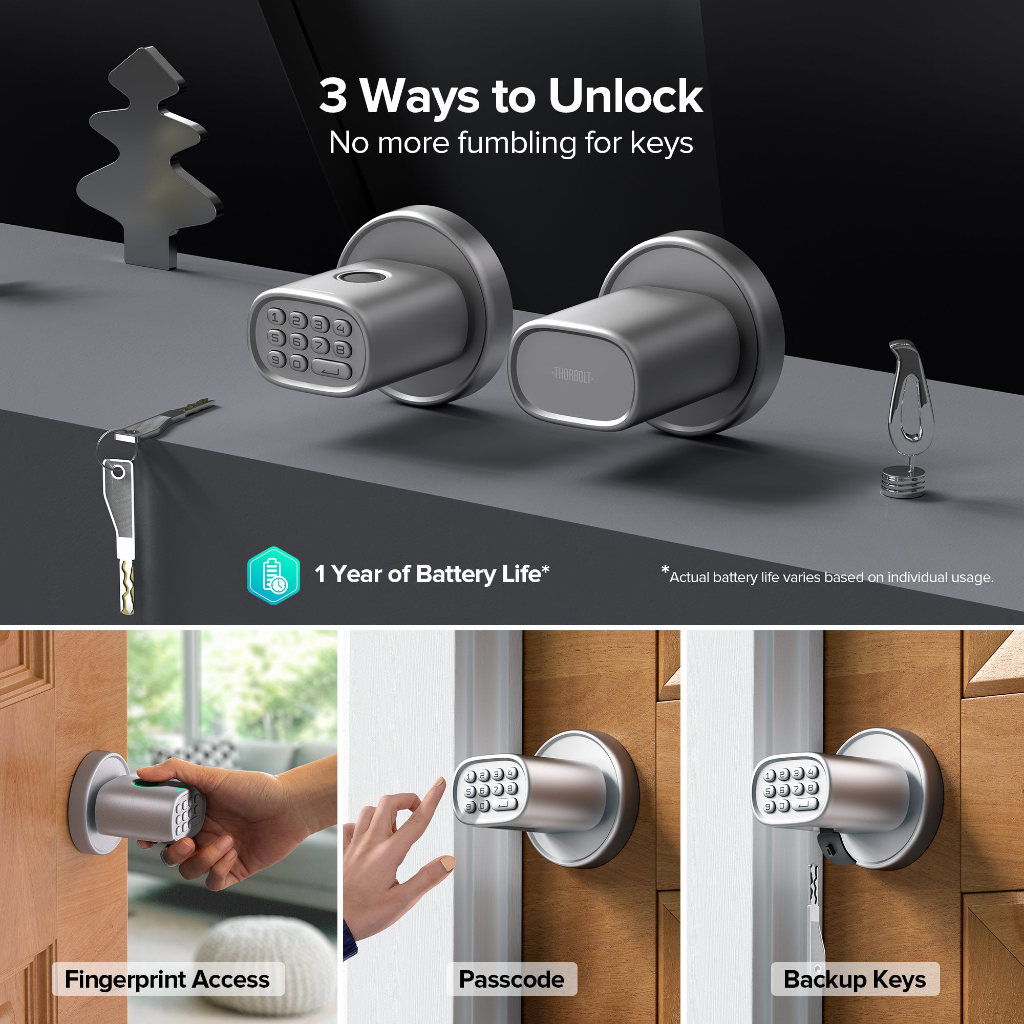 ThorBolt Fingerprint Doorknob (MD1)